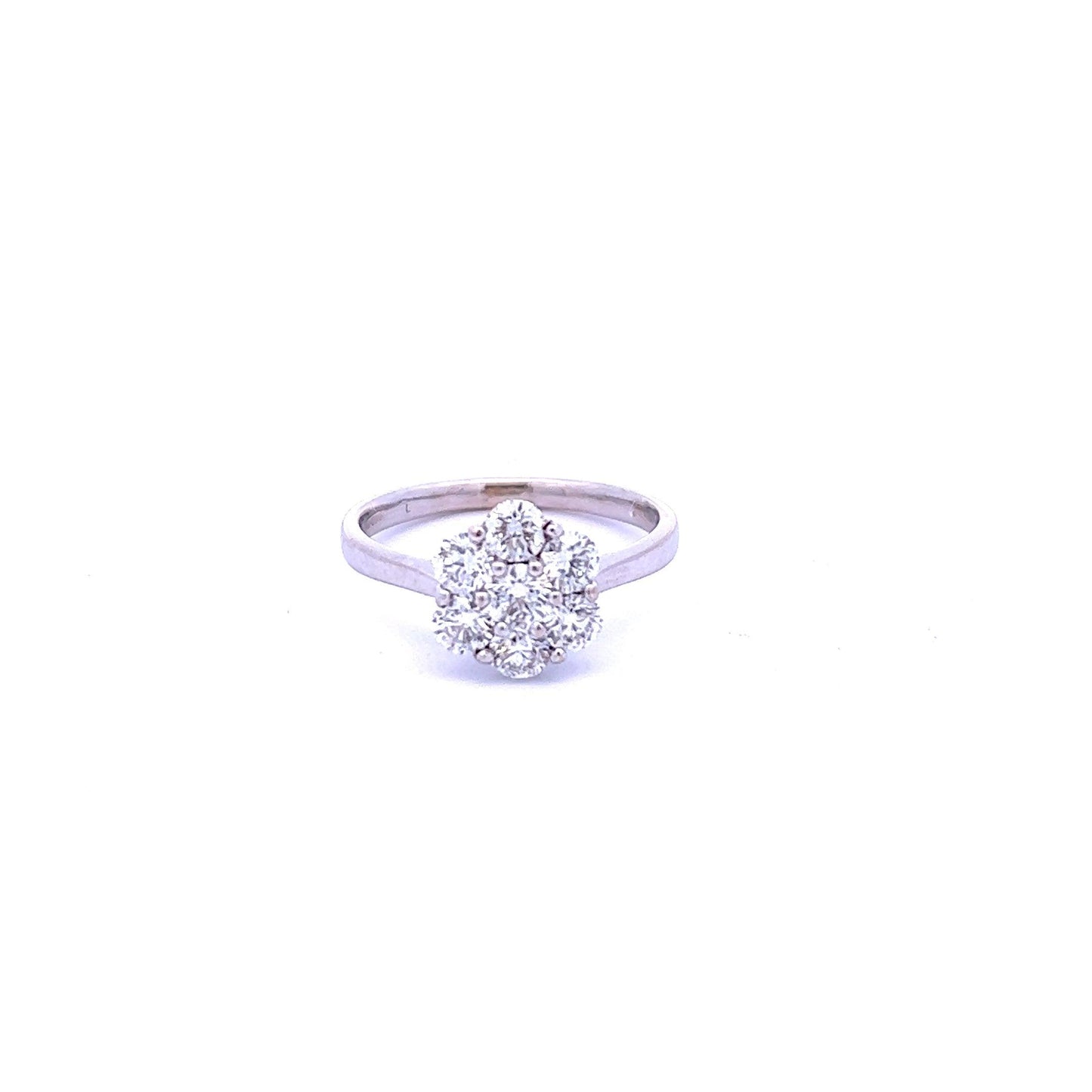 18ct White Gold Diamond Flower Cluster Ring