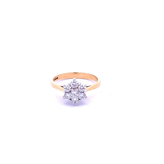 18ct Yellow Gold Diamond Flower Cluster Ring - Judith Hart Jewellers