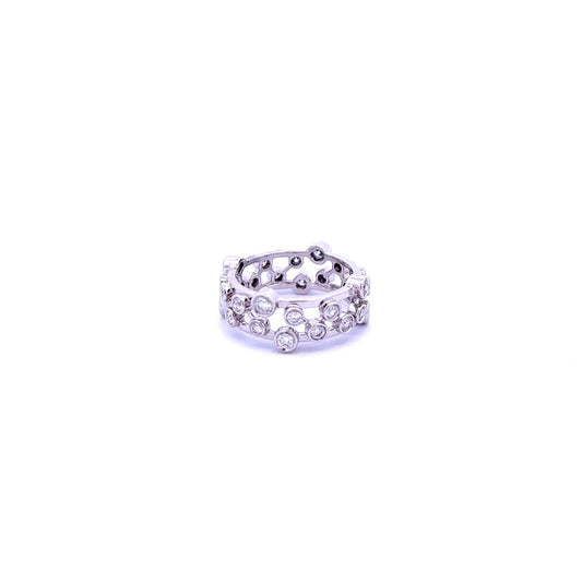18ct White Gold Abstract Diamond Ring - Judith Hart Jewellers