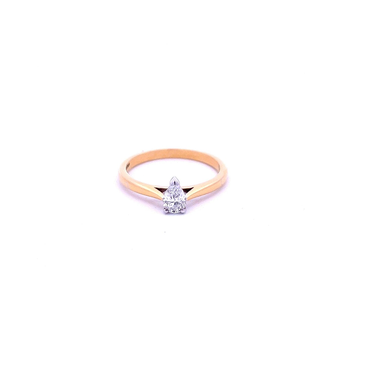 18ct Yellow Gold 0.40ct Pear Cut Diamond Ring - Judith Hart Jewellers