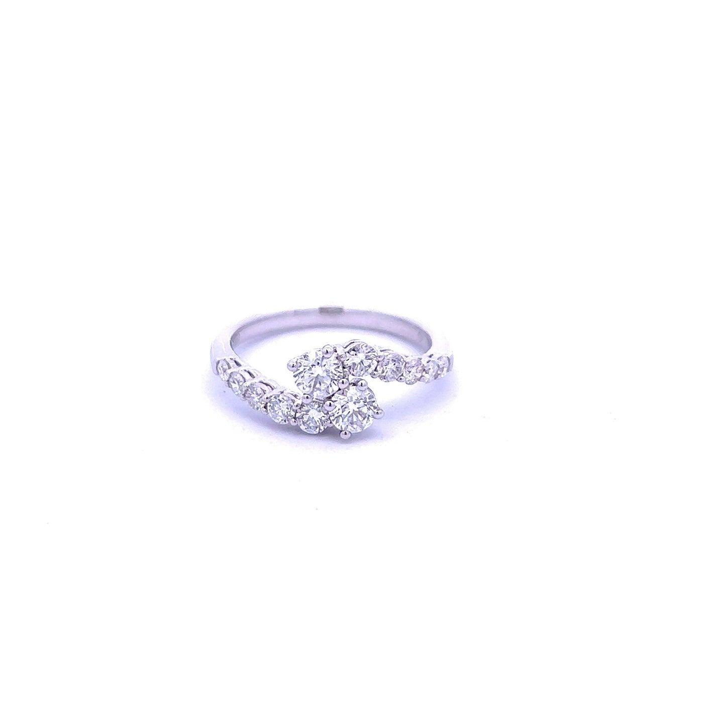 Platinum 1.12ct Diamond Crossover Ring