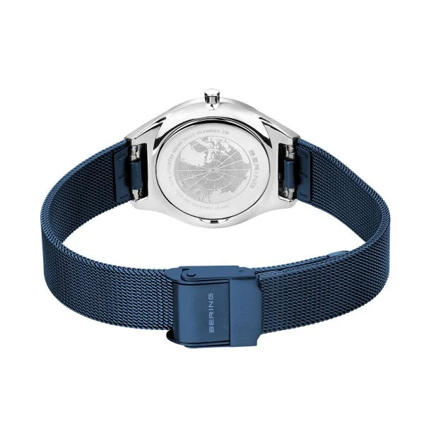 Bering Ultra Slim Blue Dial Mesh Watch 18729-307