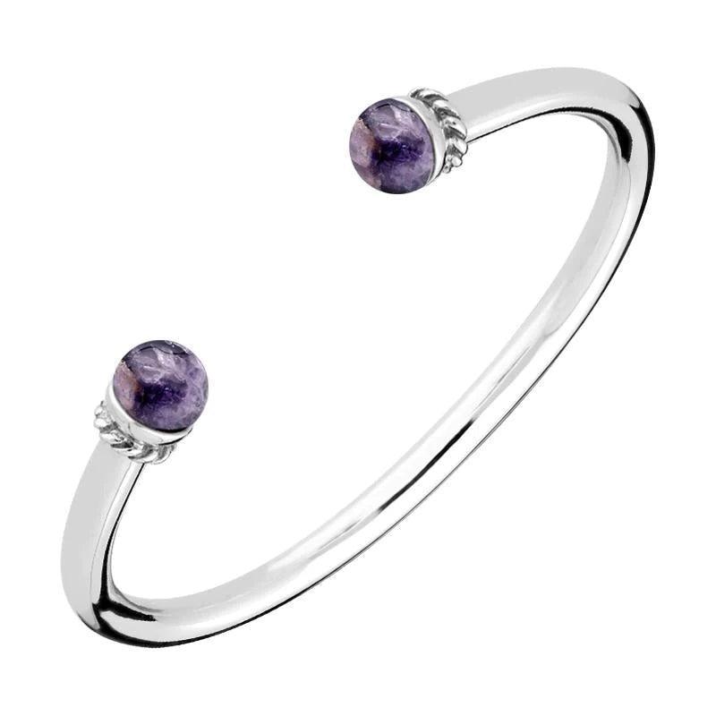 Derbyshire Blue John Solid Torque Bangle - Judith Hart Jewellers
