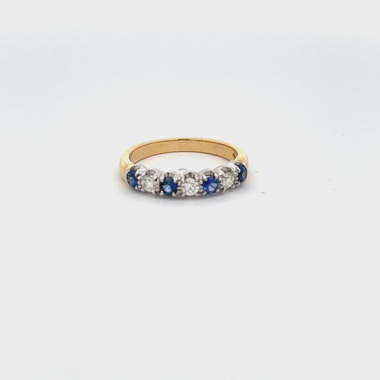 18ct Yellow Gold Sapphire and Diamond Ring