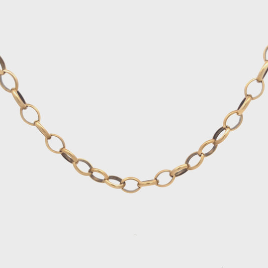 Pre-Owned 9ct Yellow Gold 22" Oval Belcher Chain