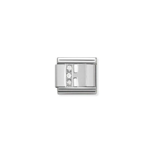 Nomination Silver CZ Letter H Initial Charm - Judith Hart Jewellers