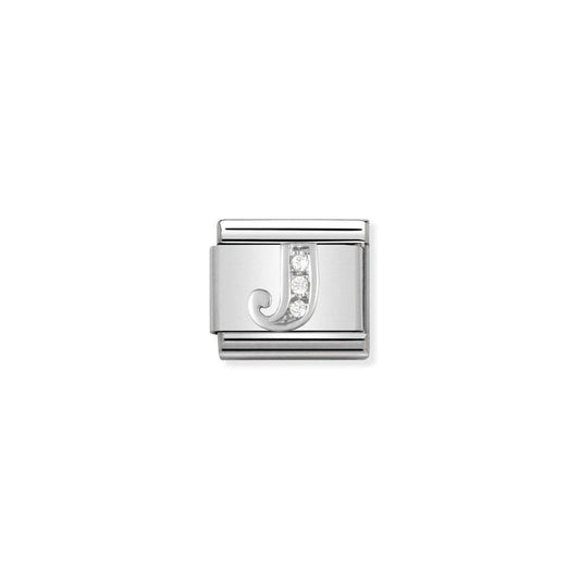 Nomination Silver CZ Letter J Initial Charm - Judith Hart Jewellers