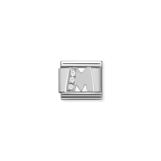 Nomination Silver CZ Letter M Initial Charm - Judith Hart Jewellers