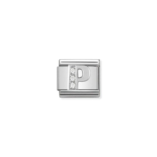 Nomination Silver CZ Letter P Initial Charm - Judith Hart Jewellers