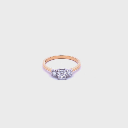 18ct Yellow Gold Cushion Cut 0.79ct Diamond Ring