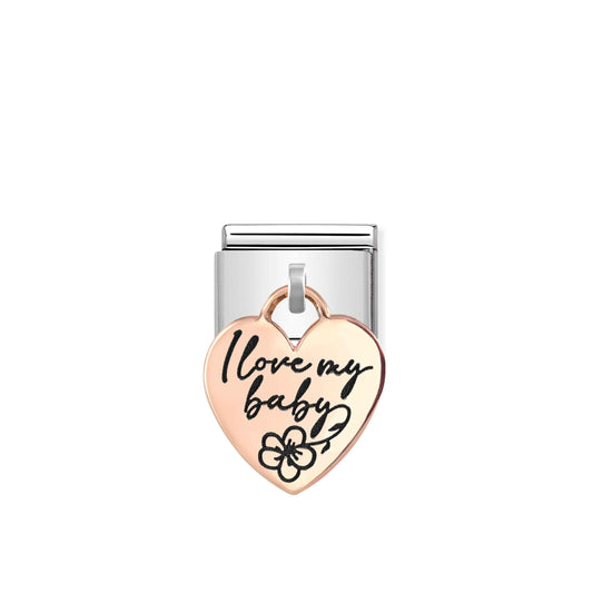 Nomination Composable Rose I Love My Baby Heart Dangle Charm 431803/08