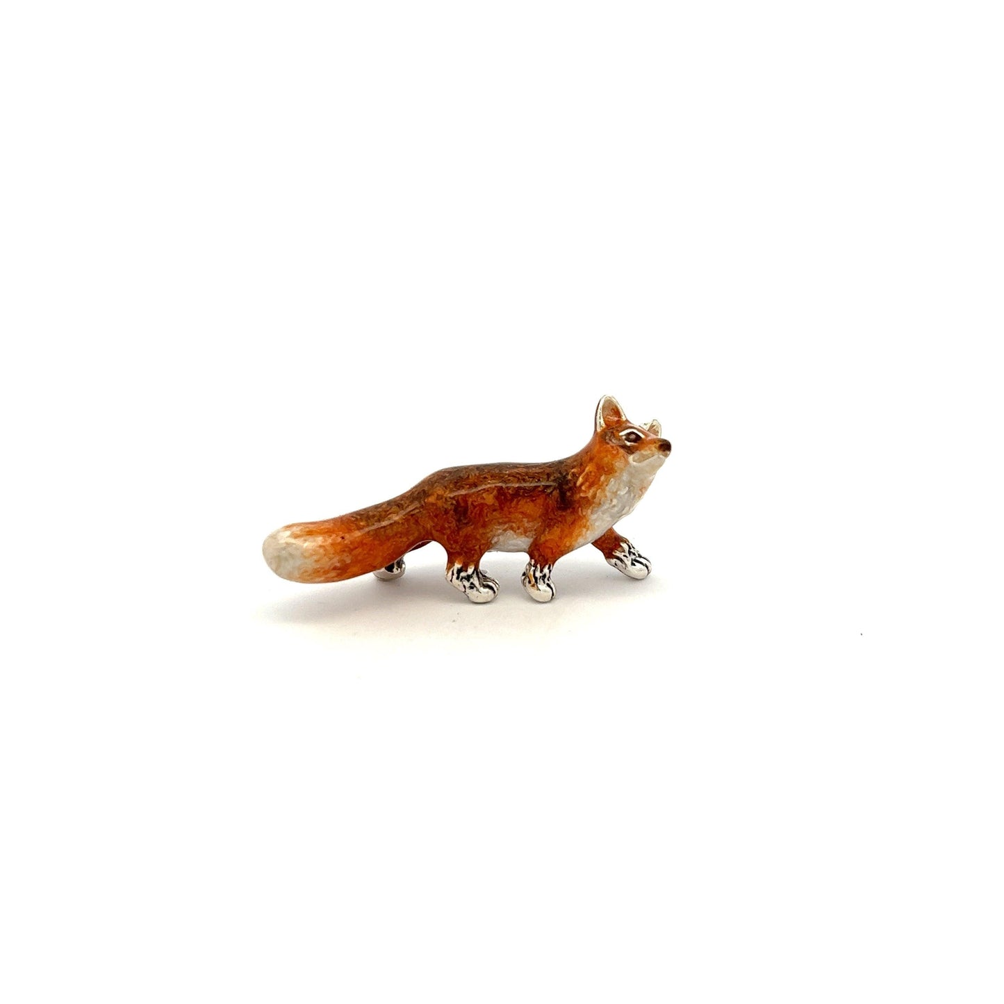 Sterling Silver Small Enamel Fox Figurine - Judith Hart Jewellers