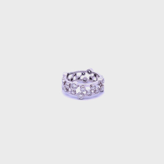 18ct White Gold Abstract Diamond Ring 1.40ct