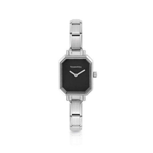 Nomination Classic Paris Black Rectangular Watch 076030/012 - Judith Hart Jewellers