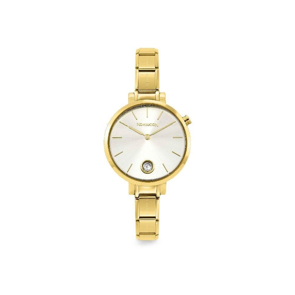 Nomination Classic Paris Glitter Yellow Gold Tone & CZ Dial Watch 076035/017 - Judith Hart Jewellers