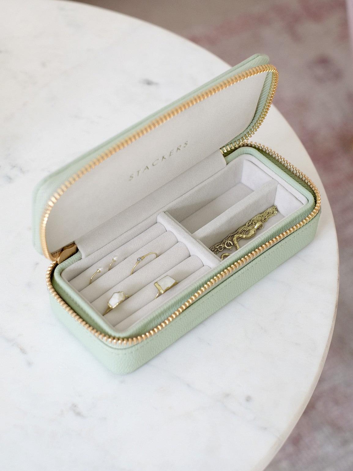 Stackers Sage Green Travel Jewellery Box - Judith Hart Jewellers
