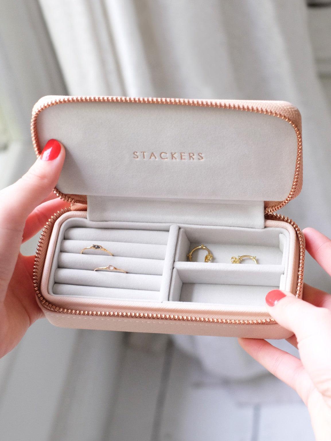 Stackers Blush Pink Travel Jewellery Storage Box - Judith Hart Jewellers