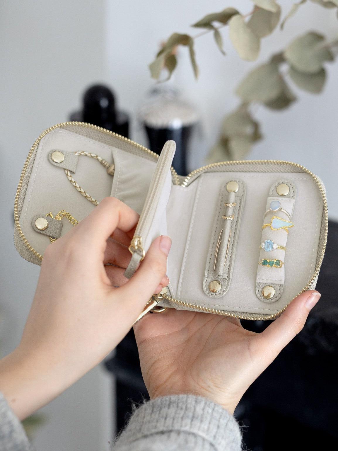 Stackers Oatmeal Compact Jewellery Storage Roll - Judith Hart Jewellers