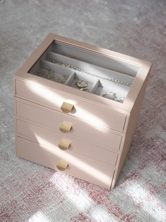 Stackers Blush Pink Jewellery Storage Box with Drawers