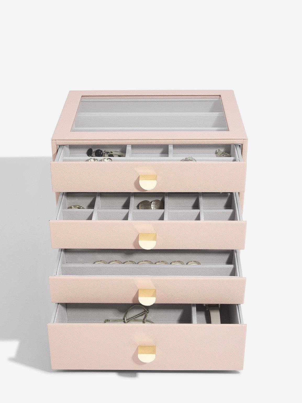 Stackers Blush Pink Jewellery Storage Box with Drawers