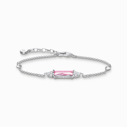 Thomas Sabo Sterling Silver Cubic Zirconia Pink Bracelet A2018-051-9-L19V