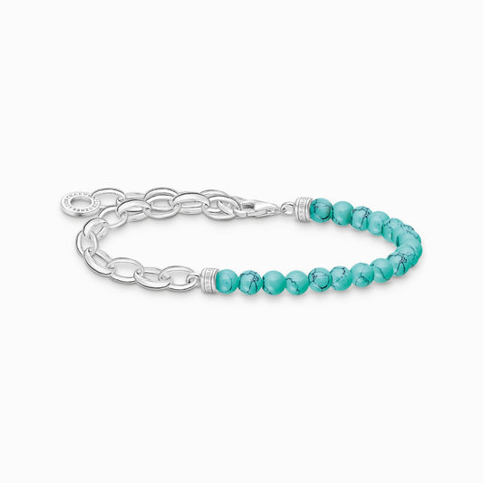 Thomas Sabo Sterling Silver and Imitated Turquoise Bracelet A2098-404-17-L19