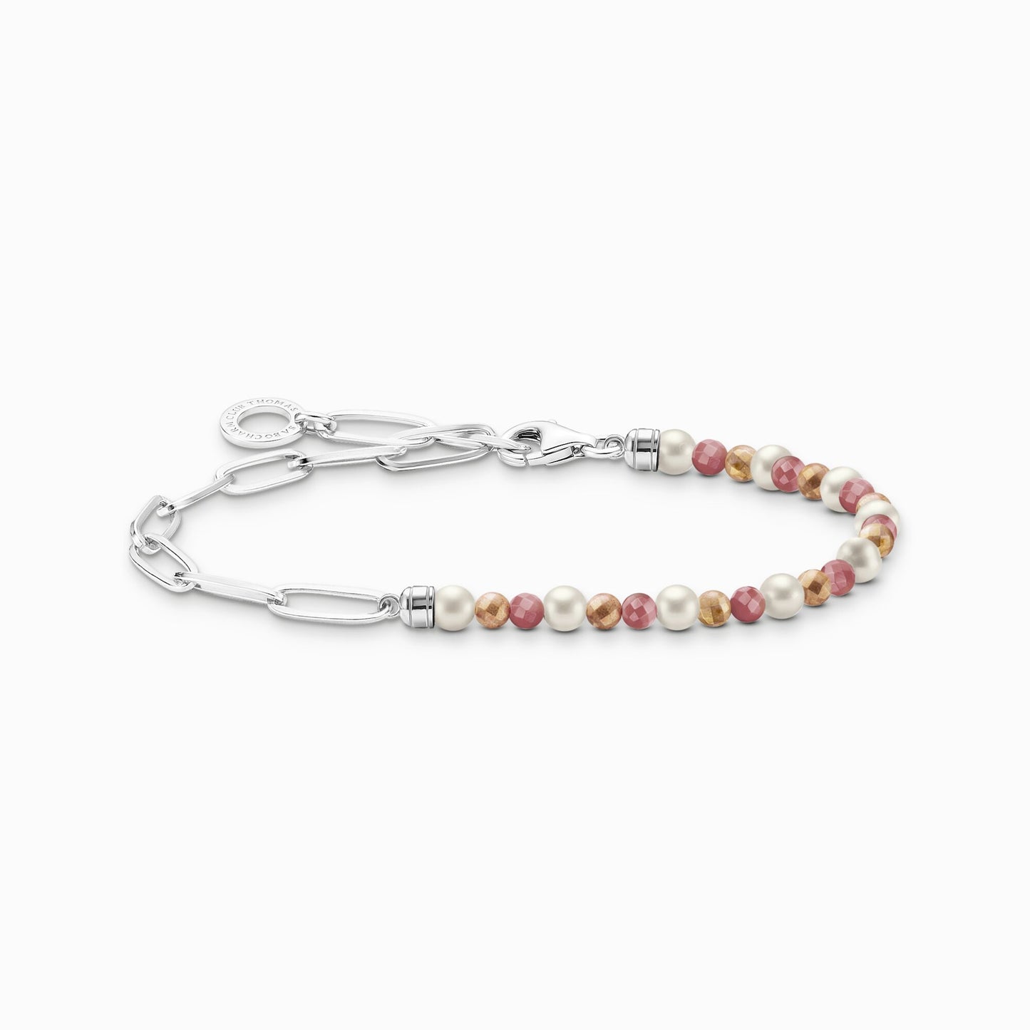 Thomas Sabo Sterling Silver, Jasper and Pearl Bracelet A2099-350-7-L19