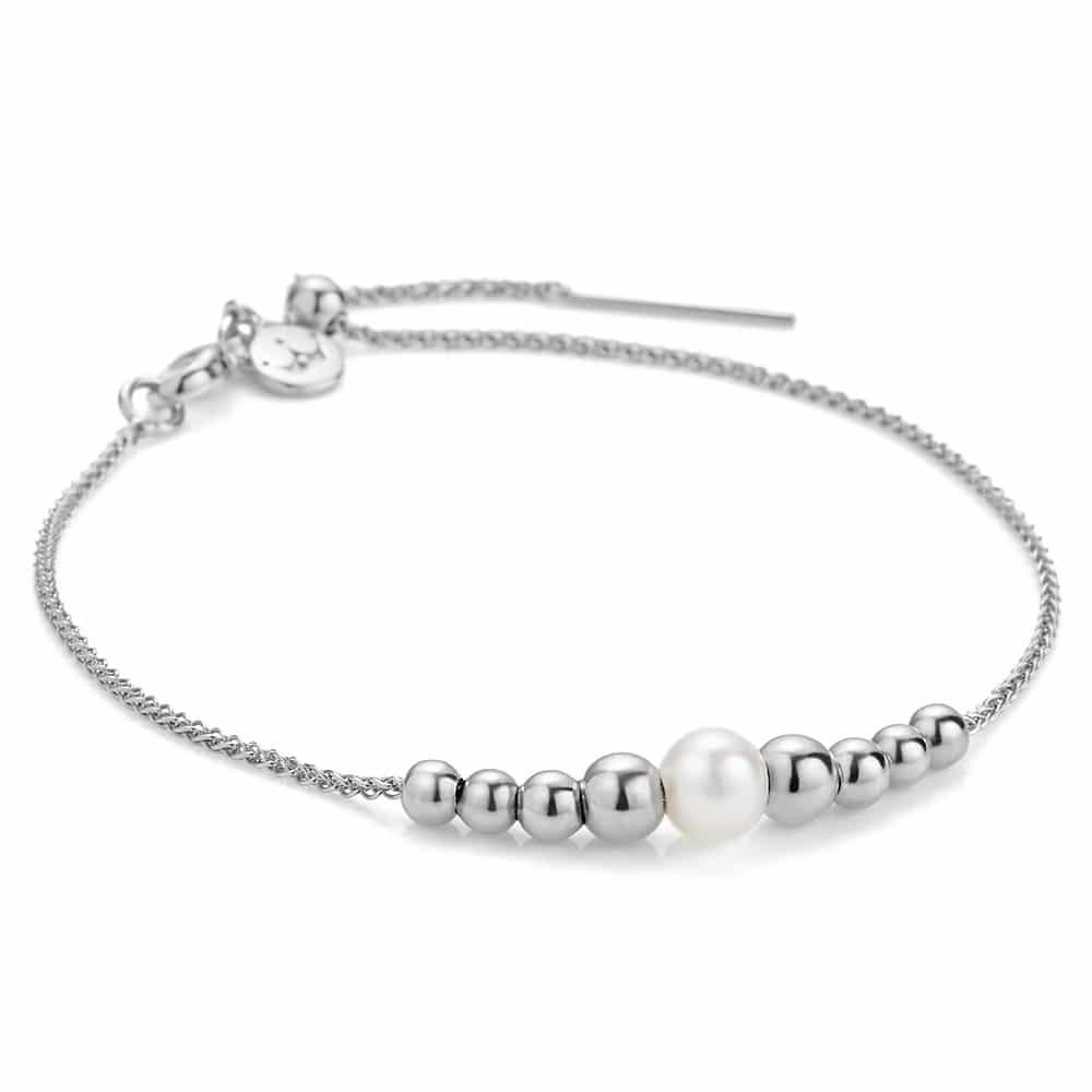 Jersey Pearl Coast Sterling Silver Freshwater Pearl Adjustable Bracelet