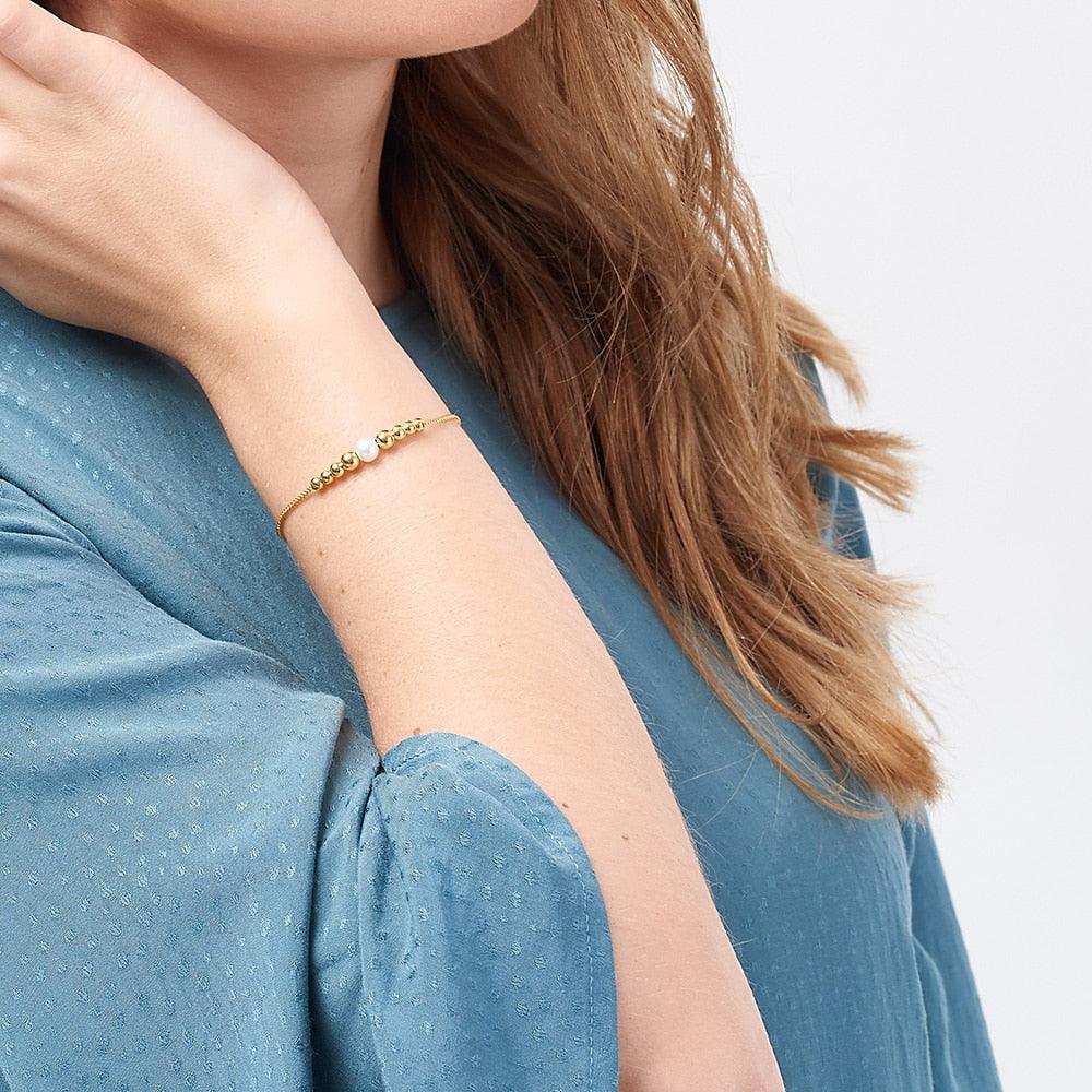 Jersey Pearl Coast Freshwater Cultured Pearl Yellow Gold Plated Bracelet - Judith Hart Jewellers