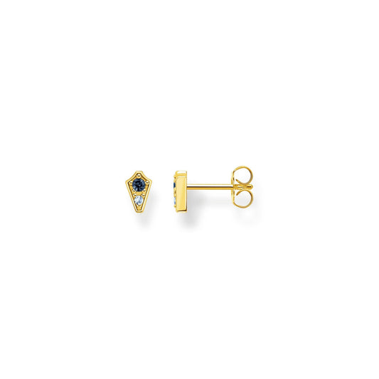 Thomas Sabo Yellow Gold Plated Blue Stone Stud Earrings H2210-960-1 - Judith Hart Jewellers