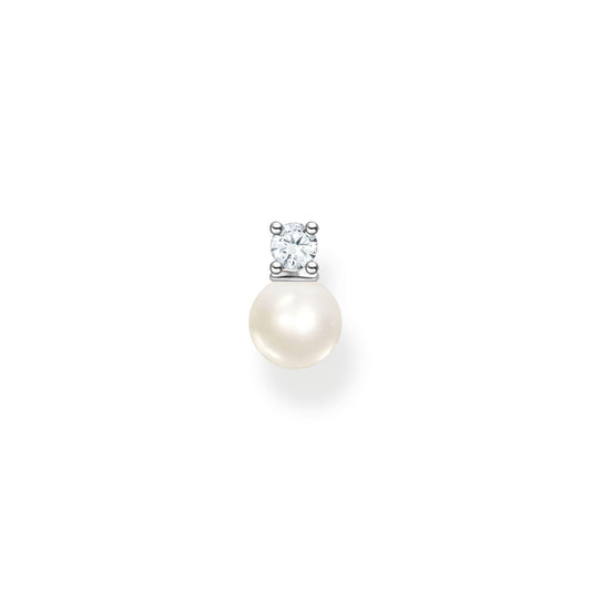 Thomas Sabo Sterling Silver Single Stud Cubic Zirconia and Freshwater Cultured Pearl Earring H2214-167-14 - Judith Hart Jewellers
