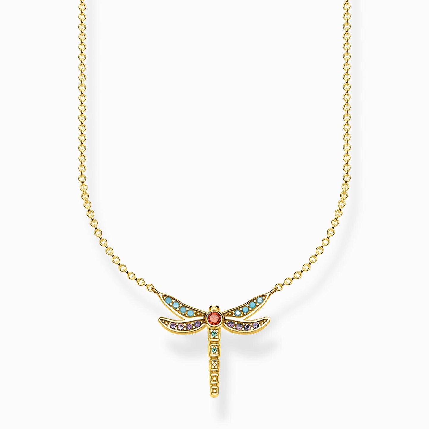 Thomas Sabo Yellow Gold-Plated Dragonfly Necklace KE1837 - Judith Hart Jewellers