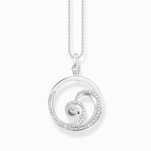 Thomas Sabo Sterling Silver Cubic Zirconia Wave Necklace KE2143 - Judith Hart Jewellers