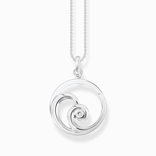 Thomas Sabo Sterling Silver Cubic Zirconia Wave Necklace KE2143 - Judith Hart Jewellers