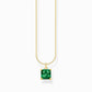 Thomas Sabo Yellow Gold-Plated Green Stone Pendant and Chain KE2156 - Judith Hart Jewellers