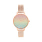 Olivia Burton Rainbow Glitter Dial and Rose Gold Vermeil Bracelet Watch OB16RB18 - Judith Hart Jewellers