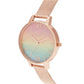 Olivia Burton Rainbow Glitter Dial and Rose Gold Vermeil Bracelet Watch OB16RB18 - Judith Hart Jewellers