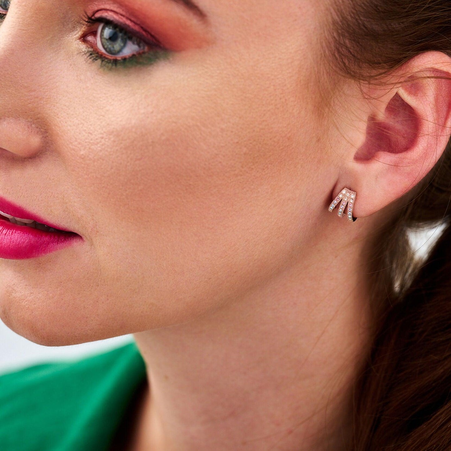 Olivia Burton Rose Gold Tone Rainbow Claw Earrings OBJRBE11 - Judith Hart Jewellers