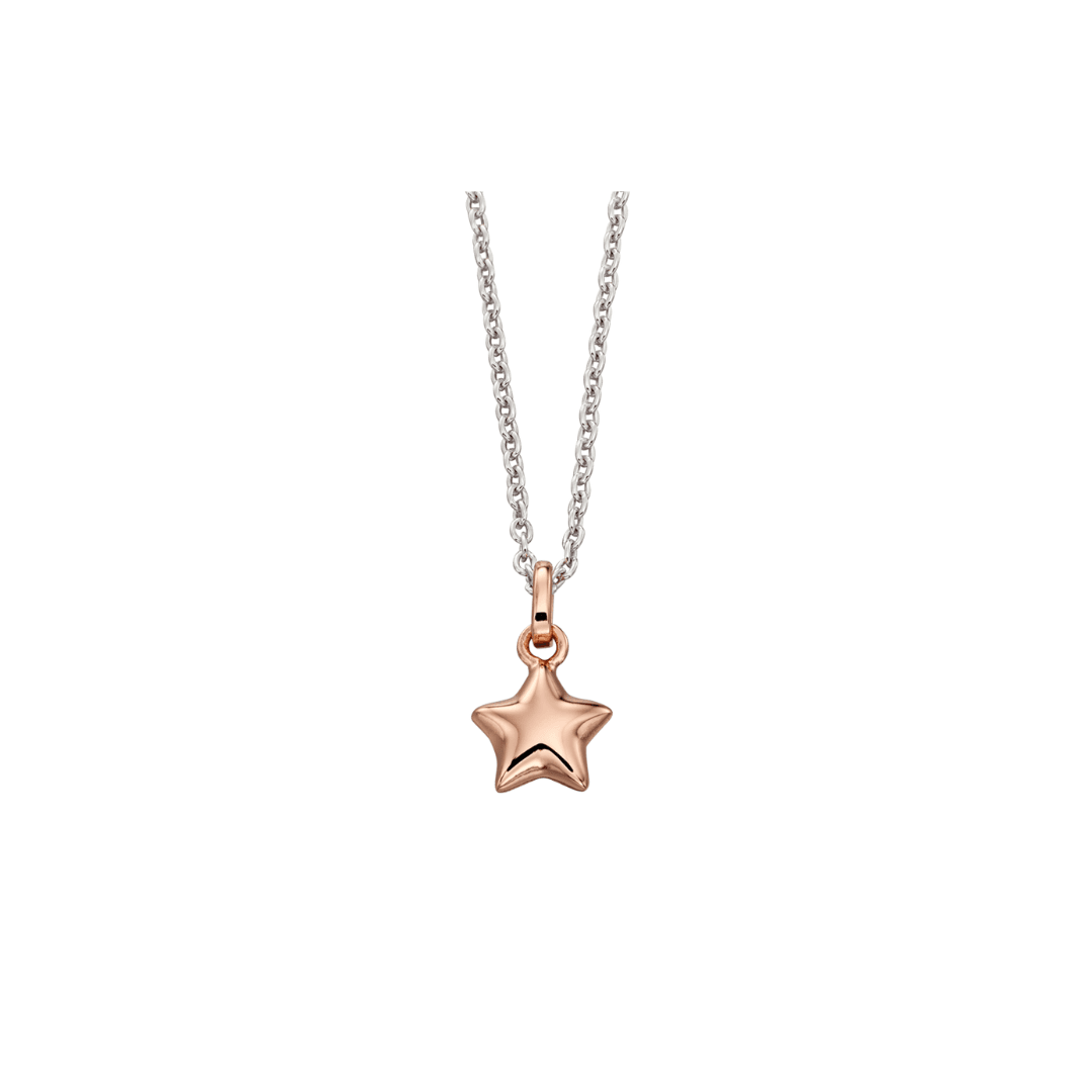 Little Star Harper Rose Gold Plate Star and Silver Chain LSN0049 - Judith Hart Jewellers