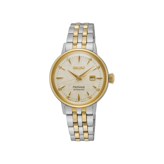 Seiko Presage Cocktail Time ‘White Lady’ Diamond Twist Watch SRE010J1 - Judith Hart Jewellers