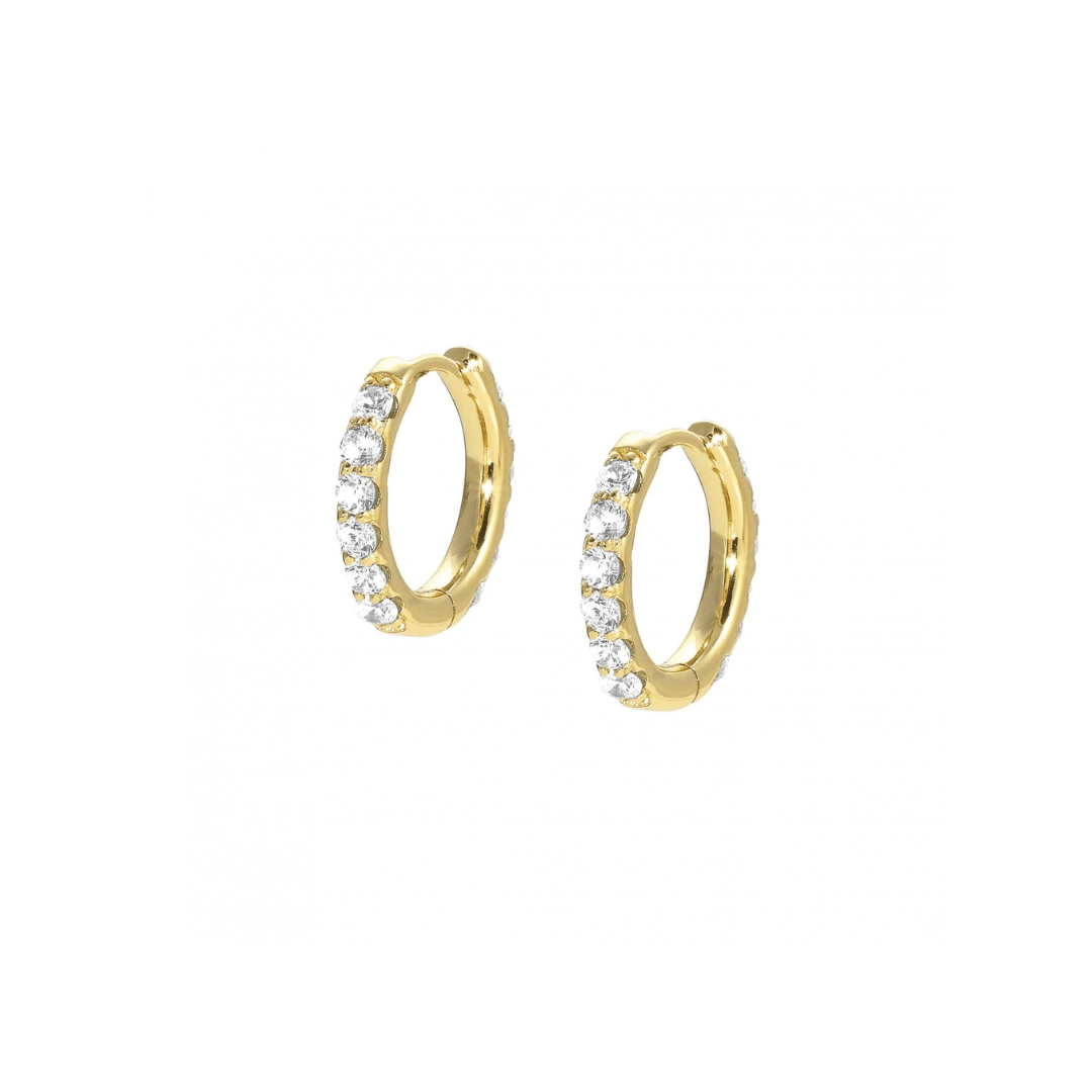 Nomination Lovelight Yellow Gold Plated and Circle Pink CZ Earrings 149709/018 - Judith Hart Jewellers