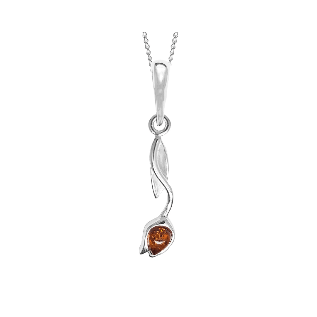 Sterling Silver Amber Pendant