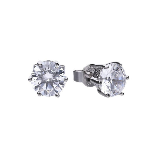 Diamonfire Silver 6 Claw 3ct Total Weight Cubic Zirconia Stud Earring E5580 - Judith Hart Jewellers