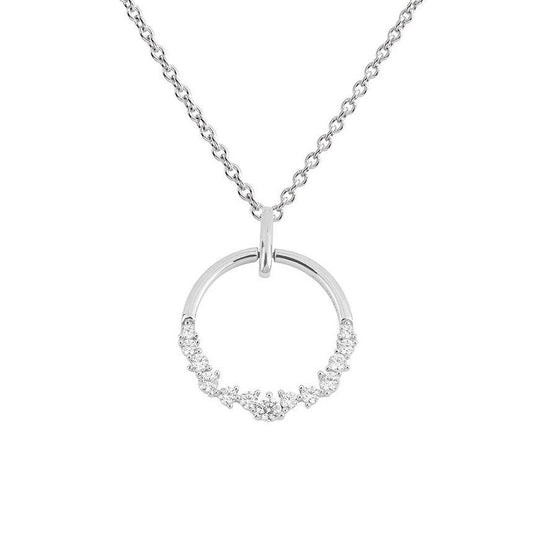 Diamonfire Open Circle Pendant with Zirconia P5112 - Judith Hart Jewellers