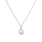 Diamonfire Silver Imitation Pearl and Cubic Zirconia Pear Drop Pendant and Chain P4620 - Judith Hart Jewellers