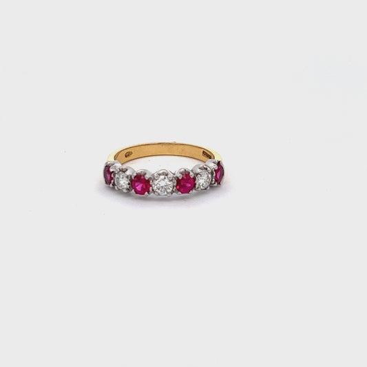 18ct Yellow Gold Ruby and Diamond Ring