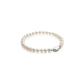 Jersey Pearl White Freshwater Cultured Pearl 7-7.5mm Bracelet with Sterling Silver Clasp