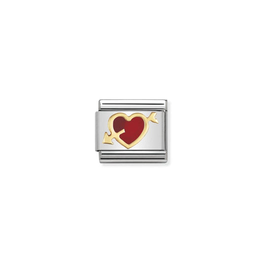 Nomination Classic Gold Red Heart with Arrow Charm 030207/12