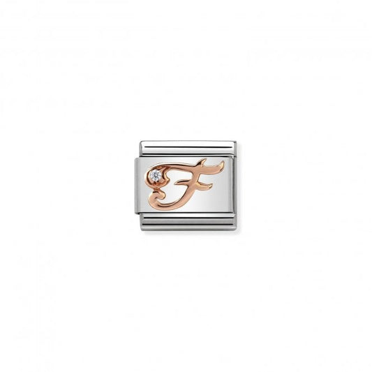 Nomination Classic Rose Gold CZ F Letter Charm 430310/06
