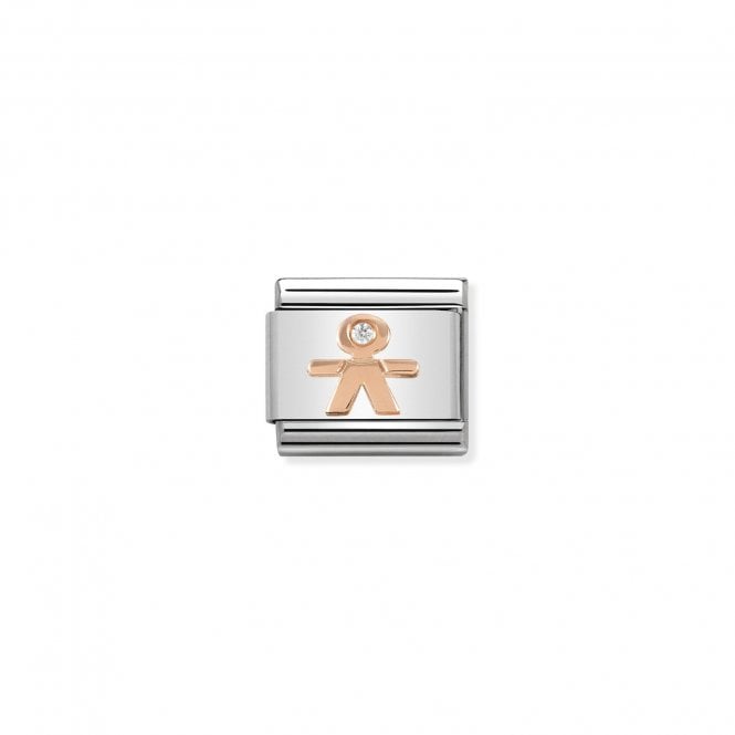 Nomination Classic Rose Gold CZ Little Boy Charm 430305/08